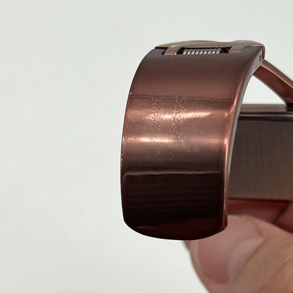 Vivani Women's Brown Gold Tone Square Face Analog Cuff Bracelet Watch Working - Picture 10 of 11